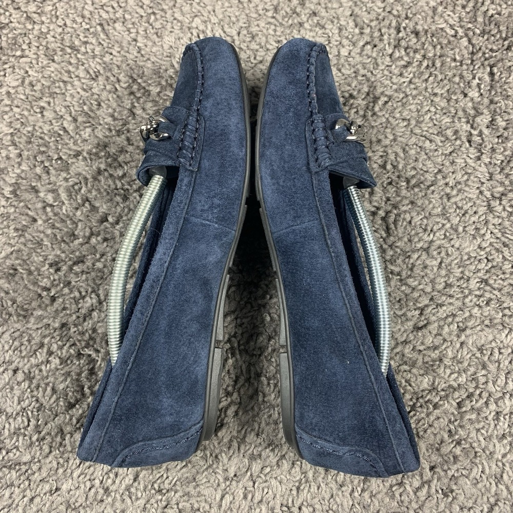 Vionic Mesa Slip On Leather Loafers 9 Womens Dark Navy Blue Orthopedic Suede - Picture 4 of 8